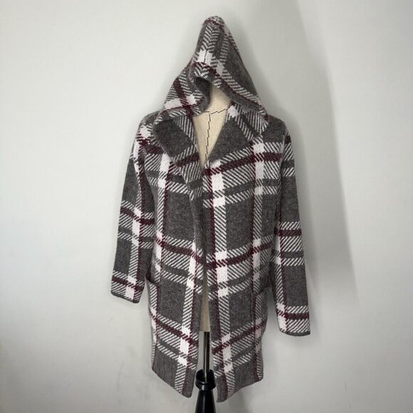 Max Studio Fuzzy Sweater Jacket Women’s Size M Faux Wool Fur Warm Cozy Blanket - Picture 1 of 8
